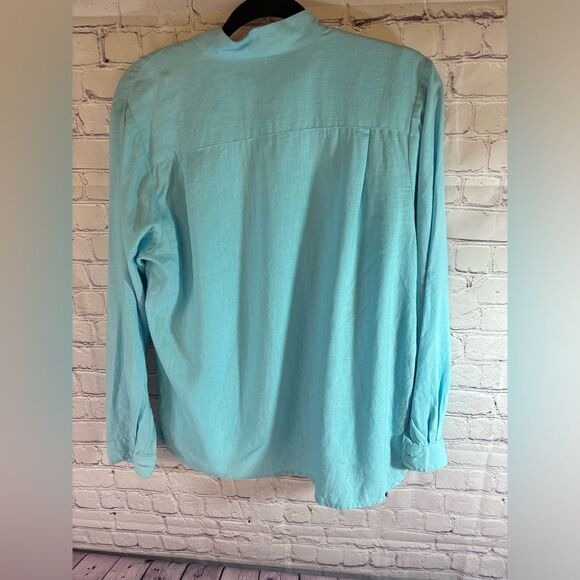 NWT Quacker Factory Beaded Linen Button Up Top and Ribbed Tank Top SET Sz S - Picture 2 of 13